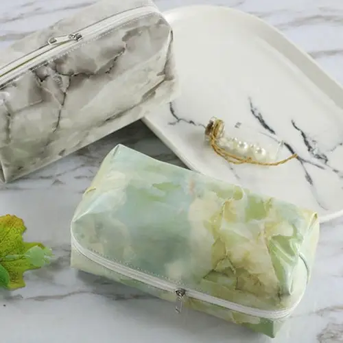 Wholesale Marble Custom Waterproof Toiletry Bag Large Travel Cosmetic Make Up Bag